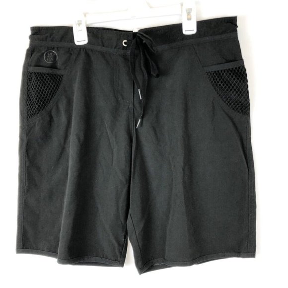 Seafolly Womens High Pull On Water Board Shorts Black Size Small - Picture 1 of 3